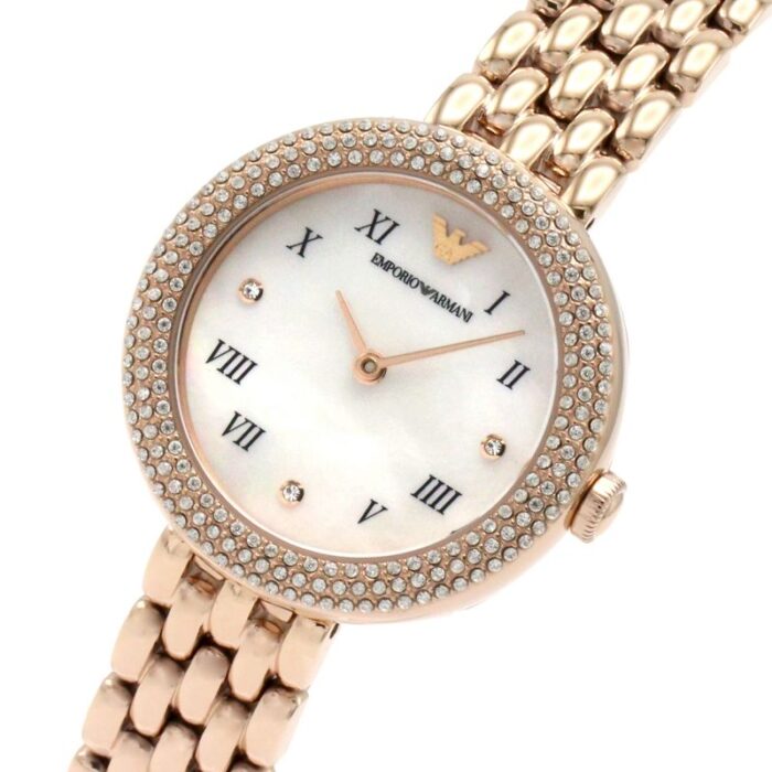 Emporio Armani Rosa Quartz Mother of Pearl White Dial Rose Gold Steel Strap Watch For Women - AR11355 - Image 2